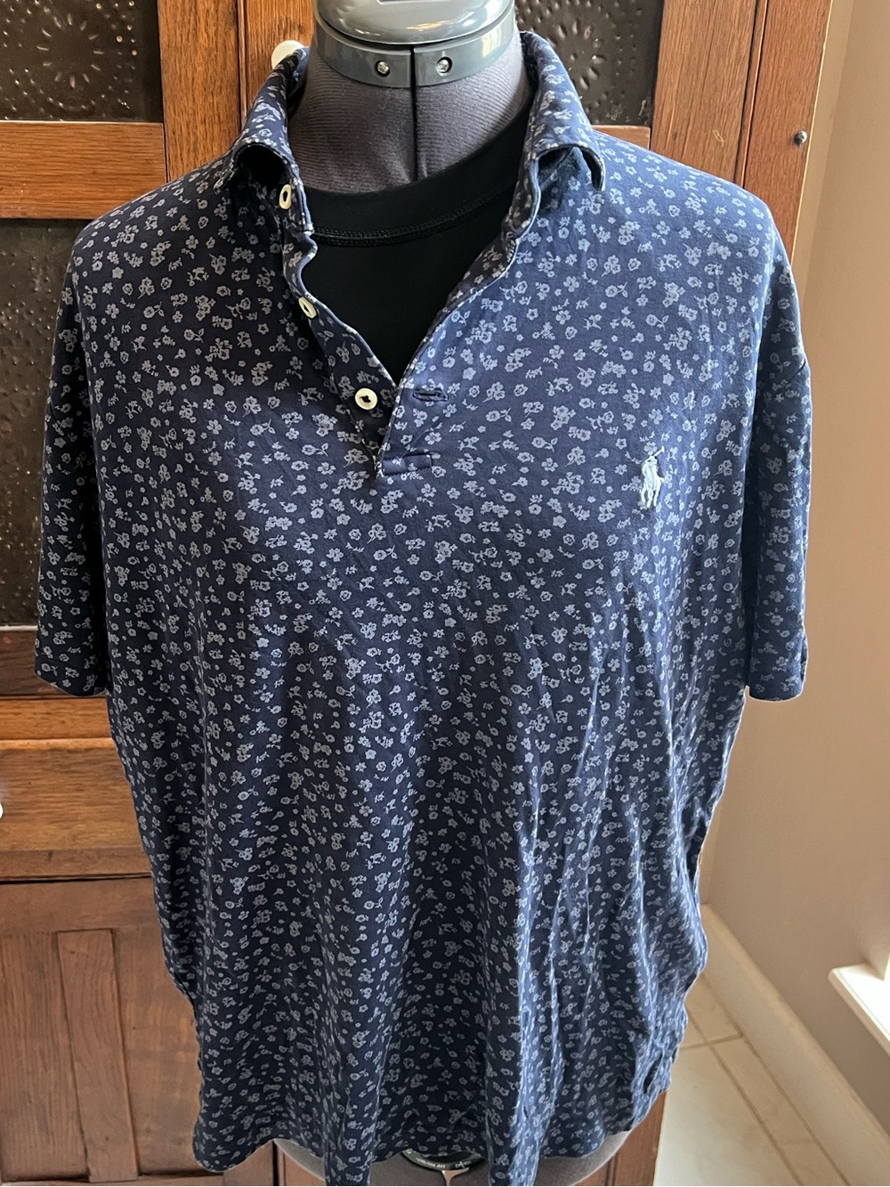 Ralph Lauren Men’s Navy Floral Polo Shirt size L